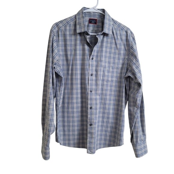 UNTUCKit Benziger WF Regular Fit Wrinkle Free Gray Blue Long Sleeve Shirt Size M - Picture 1 of 12